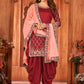 Salwar Suit Art Silk Maroon Embroidered Salwar Kameez