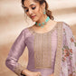 Salwar Suit Art Silk Mauve Embroidered Salwar Kameez