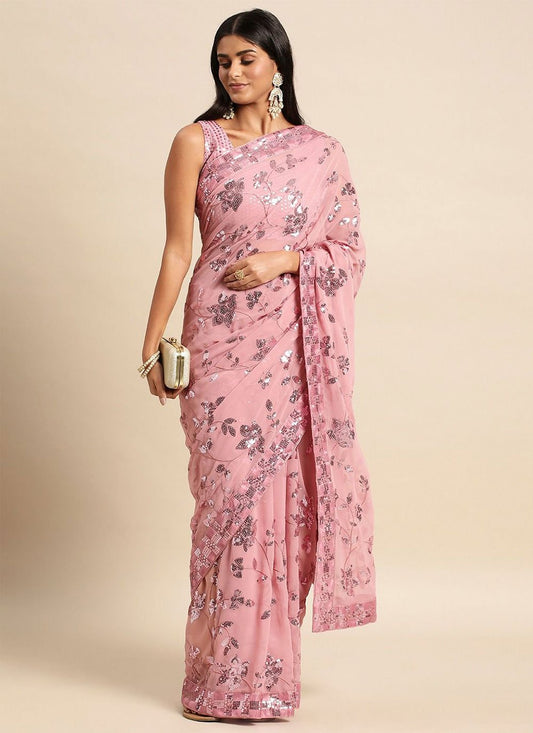 Trendy Saree Art Silk Mauve Embroidered Saree