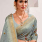 Contemporary Art Silk Grey Embroidered Saree