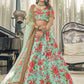 Lehenga Style Saree Art Silk Sea Green Digital Print Lehenga Choli