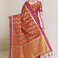 Trendy Saree Art Silk Uppada Silk Orange Zari Saree
