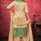 Palazzo Salwar Suit Art Silk Beige Woven Salwar Kameez