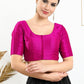 Designer Blouse Art Silk Fuchsia Plain Blouse