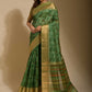 Contemporary Art Silk Green Print Saree