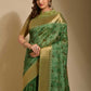 Contemporary Art Silk Green Print Saree