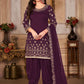 Salwar Suit Art Silk Purple Embroidered Salwar Kameez