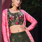 Lehenga Choli Art Silk Green Embroidered Lehenga Choli