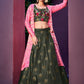 Lehenga Choli Art Silk Green Embroidered Lehenga Choli