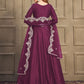 Salwar Suit Art Silk Purple Embroidered Salwar Kameez