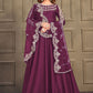 Salwar Suit Art Silk Purple Embroidered Salwar Kameez