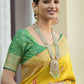 Classic Art Silk Yellow Meenakari Saree