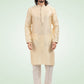 Kurta Pyjama Banarasi Jacquard Cream Fancy Work Mens