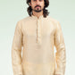 Kurta Pyjama Banarasi Jacquard Cream Fancy Work Mens