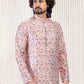 Kurta Pyjama Banarasi Jacquard Pink Fancy Work Mens