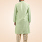 Kurta Pyjama Banarasi Jacquard Green Fancy Work Mens