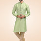 Kurta Pyjama Banarasi Jacquard Green Fancy Work Mens