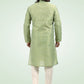 Kurta Pyjama Banarasi Jacquard Green Fancy Work Mens