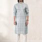 Kurta Pyjama Banarasi Jacquard Turquoise Fancy Work Mens