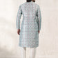 Kurta Pyjama Banarasi Jacquard Turquoise Fancy Work Mens