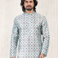 Kurta Pyjama Banarasi Jacquard Turquoise Fancy Work Mens