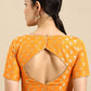 Blouse Banarasi Jacquard Orange Weaving Blouse