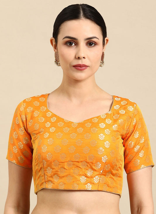 Blouse Banarasi Jacquard Orange Weaving Blouse