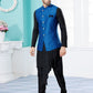Indo Western Banarasi Silk Dupion Silk Black Blue Jacquard Work Mens