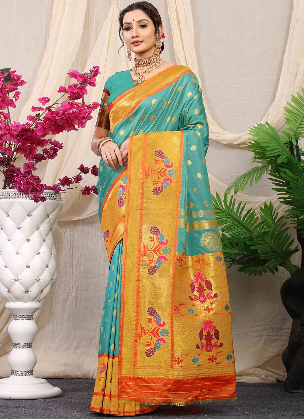 Classic Banarasi Silk Blue Weaving Saree