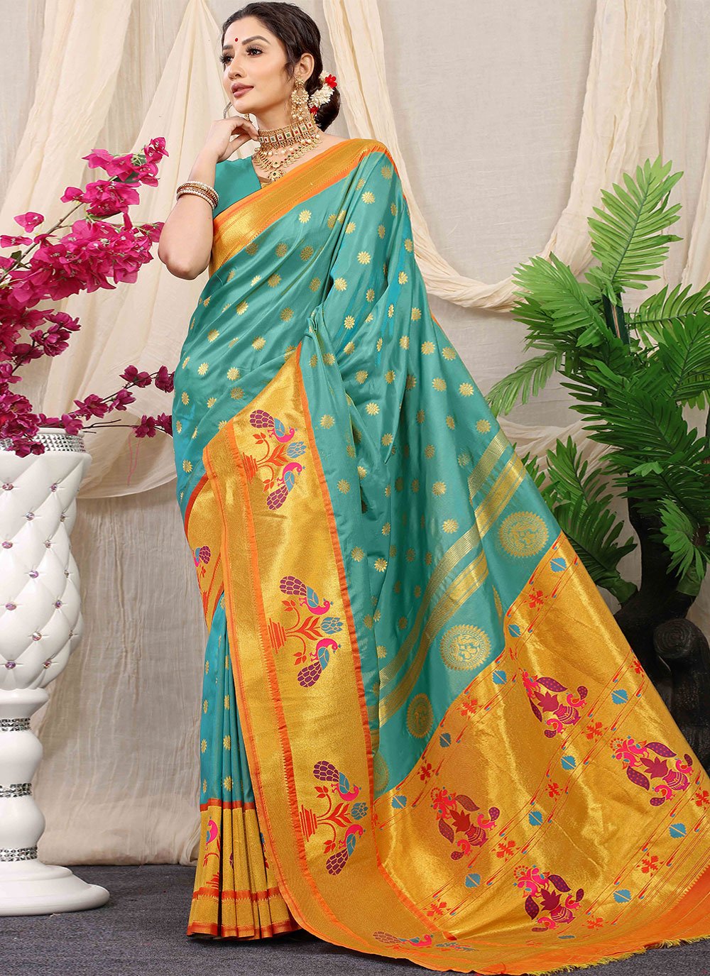 Classic Banarasi Silk Blue Weaving Saree