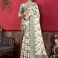 Classic Banarasi Silk Tussar Silk Sea Green Patch Border Saree
