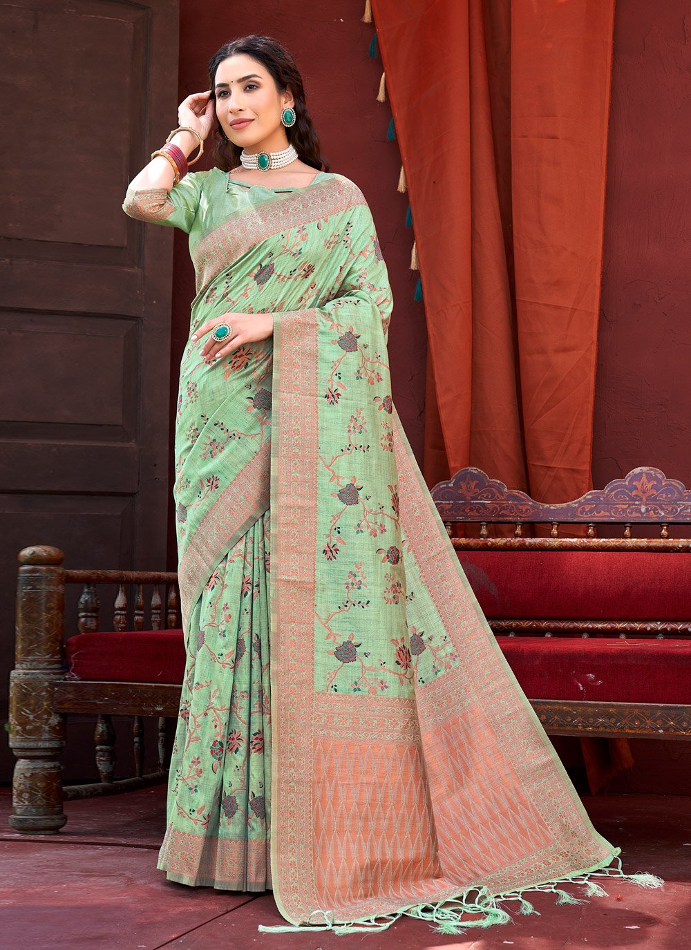 Classic Banarasi Silk Green Weaving Saree