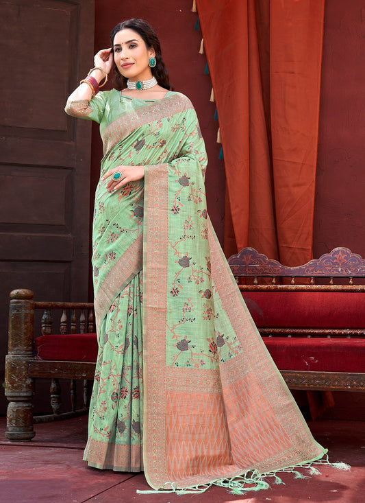 Classic Banarasi Silk Green Weaving Saree