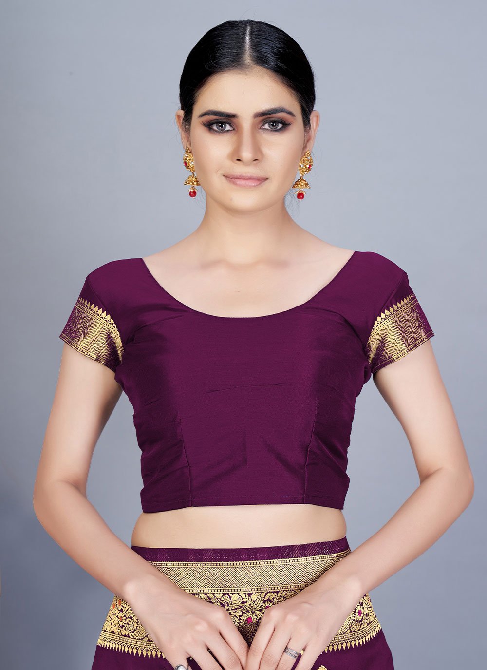 Contemporary Banarasi Silk Purple Woven Saree