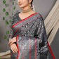 Contemporary Banarasi Silk Black Jacquard Work Saree