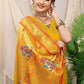 Designer Banarasi Silk Mustard Weaving Saree
