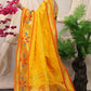 Designer Banarasi Silk Mustard Weaving Saree