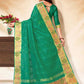 Classic Banarasi Silk Sea Green Embroidered Saree