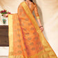 Trendy Saree Banarasi Silk Orange Embroidered Saree