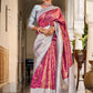 Contemporary Banarasi Silk Grey Purple Jacquard Work Saree