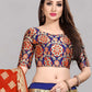 Lehenga Choli Banarasi Silk Jacquard Blue Red Jacquard Work Lehenga Choli