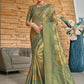 Classic Banarasi Silk Gold Green Weaving Saree