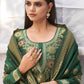 Salwar Suit Banarasi Silk Green Woven Salwar Kameez