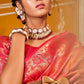 Designer Banarasi Silk Orange Pink Jacquard Work Saree
