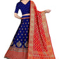 Lehenga Choli Banarasi Silk Blue Jacquard Work Lehenga Choli