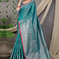 Classic Banarasi Silk Turquoise Jacquard Work Saree