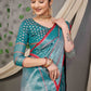 Classic Banarasi Silk Turquoise Jacquard Work Saree