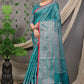 Classic Banarasi Silk Turquoise Jacquard Work Saree