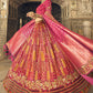 Lehenga Choli Banarasi Silk Pink Embroidered Lehenga Choli