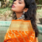 Traditional Saree Banarasi Silk Mustard Weaving Saree